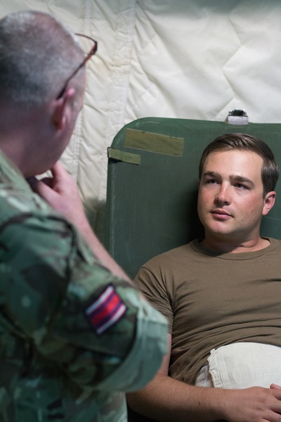 US Navy Sailors participate in joint training exercise with members of British Field Hospital units