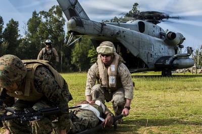 Corpsman sharpen combat life-saving skills during Blue Chromite