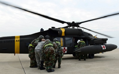 US Forces practice Medevac training