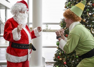 Santa and Buddy the Elf Spread and Share Holiday Cheer at Naval Hospital Bremerton