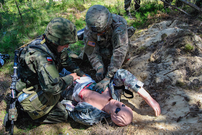 Multinational Brigade and U.S. Soldiers team up for Causality  Training Care