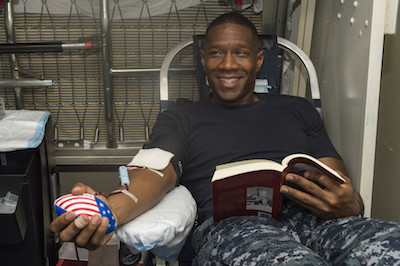 A blood drive aboard USS Bonhomme Richard (LHD 6)