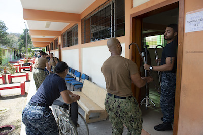 USNS Comfort Prepares a Medical Site in Ecuador