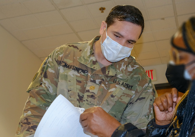 U.S. Army Soldiers from Hospital Centers support COVID-19 vaccination efforts in Somerset, NJ