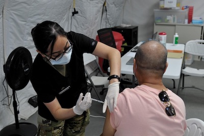 U.S. Army Medical Professionals Administer COVID-19 Vaccines in Saipan