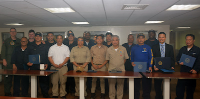 USNS Mercy Civilian Crew Receive Armed Forces Service Medals for 2020 COVID Relief Deployment