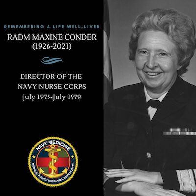 Remembering Rear Adm. Maxine Conder, Stalwart Leader of the Navy Nurse Corps (1926-2021)