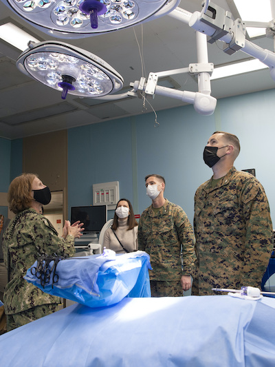 Marine Lieutenant Colonel Visits Navy Hospital Ship in Norfolk to Express his Gratitude