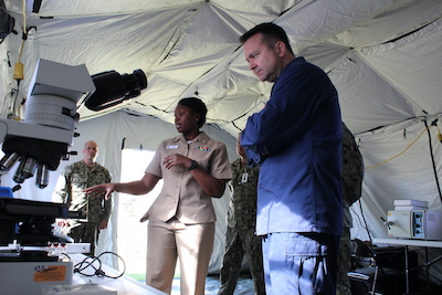 Rear Adm. Brandon Taylor visits the Navy Environmental and Preventive Medicine Unit Two (NEPMU-2)