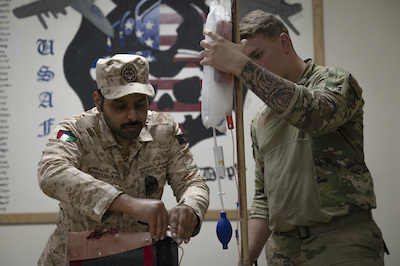 U.S. Airmen teach Kuwait Army firefighters life-saving techniques