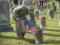 Naval Medical Center Portsmouth Staff Place Independence Day Flags at Naval Cemetery
