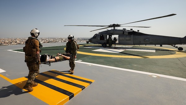 Task Force 51/5 & NAVCENT Complete Air MEDEVAC Drill with Bahrain Defense Force at King Hamad University Hospital